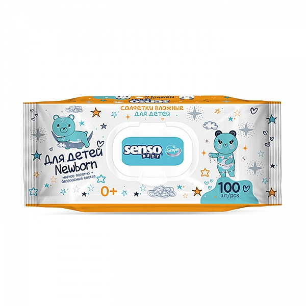 Салфетки влажные для детей Senso baby Simple 100 шт