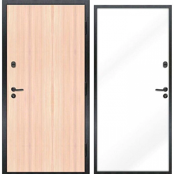 Дверь Nord Doors 70 наружная стальная глухая правая 2060*980 мм белый дуб RAL 9003 муар