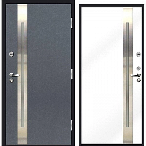 Дверь Nord Doors 70 наружная стальная частично остекленная правая 2060*980 мм RAL 7016 RAL 9003 муар