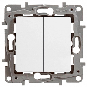 Выключатель Legrand Etika 672202 2 клавиши белый