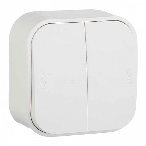 Выключатель Legrand Quteo 782202 2 клавиши белый