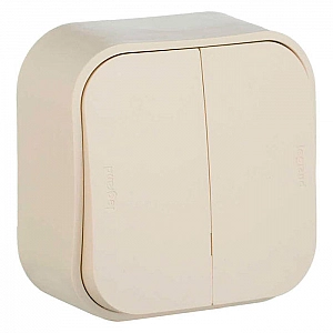 Выключатель Legrand Quteo 782232 2 клавиши слоновая кость