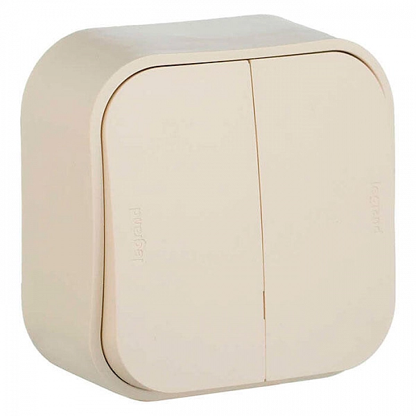 Выключатель Legrand Quteo 782232 2 клавиши слоновая кость