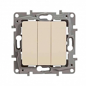 Выключатель Legrand Etika 672313 3 клавиши слоновая кость