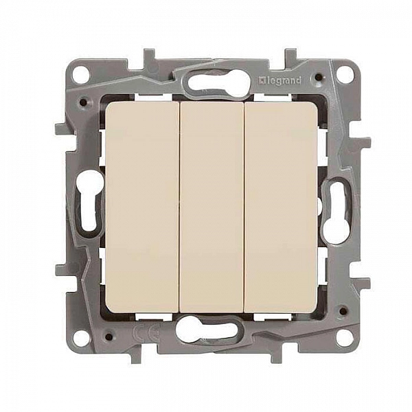 Выключатель Legrand Etika 672313 3 клавиши слоновая кость