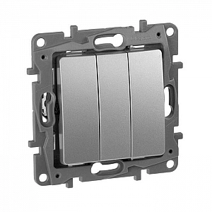Выключатель Legrand Etika 672413 3 клавиши алюминий