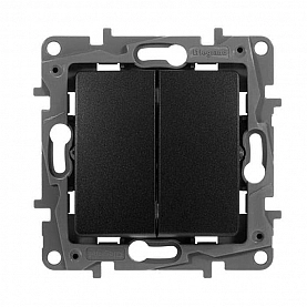 Выключатель Legrand Etika 672602 2 клавиши антрацит