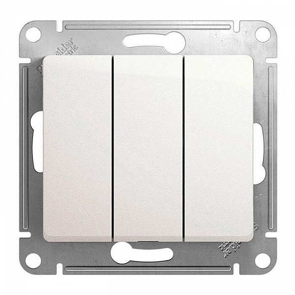 Выключатель Systeme Electric Glossa GSL000631 3 клавиши перламутр