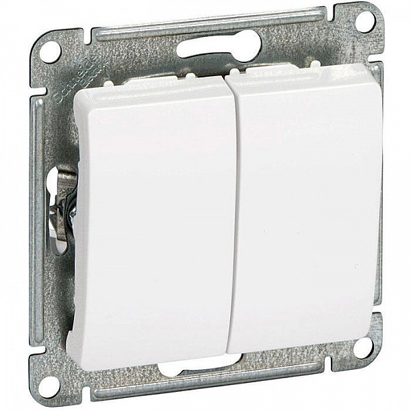 Выключатель Systeme Electric Glossa GSL000151 2 клавиши белый