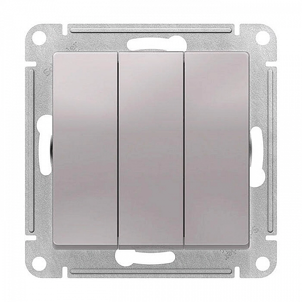 Выключатель Systeme Electric AtlasDesign ATN000331 3 клавиши алюминиевый