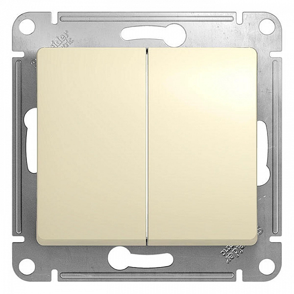 Выключатель Systeme Electric Glossa GSL000251 2 клавиши бежевый