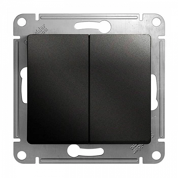 Выключатель проходной Systeme Electric Glossa GSL000765 2 клавиши антрацит