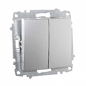 Выключатель EL-BI Zena-Vega 609-011000-202 2 клавиши серебро