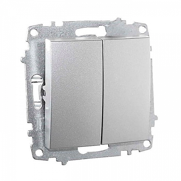 Выключатель EL-BI Zena-Vega 609-011000-202 2 клавиши серебро