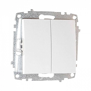 Выключатель EL-BI Zena-Vega 609-015600-202 2 клавиши белоснежный