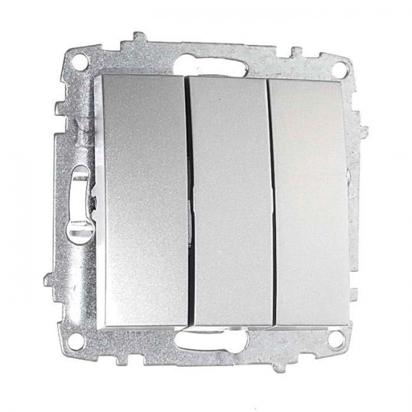Выключатель EL-BI Zena-Vega 609-011000-254 3 клавиши серебро
