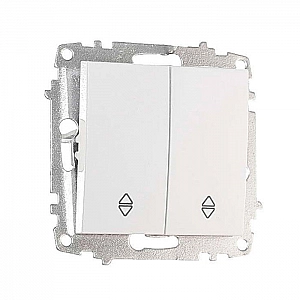Выключатель проходной EL-BI Zena-Vega 609-015600-211 2 клавиши белоснежный