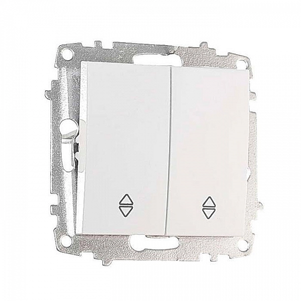 Выключатель проходной EL-BI Zena-Vega 609-015600-211 2 клавиши белоснежный