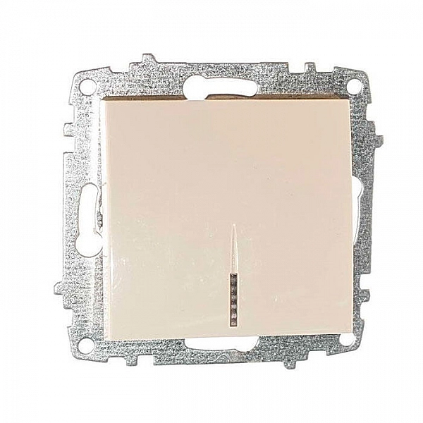 Выключатель EL-BI Zena-Vega 609-010300-201 1 клавиша с подсветкой кремовый