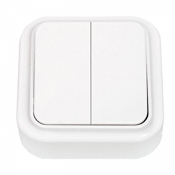 Выключатель Bylectrica Пралеска А5 6-134 2 клавиши открытой установки белый