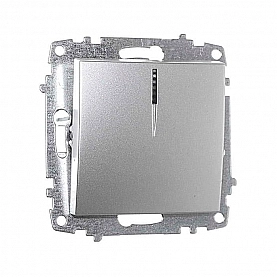 Выключатель EL-BI Zena 609-011000-201 1 клавиша с подсветкой серый