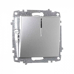 Выключатель EL-BI Zena 609-011000-201 1 клавиша с подсветкой серый