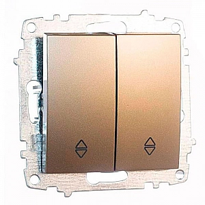 Выключатель проходной EL-BI Zena-Vega 609-011400-211 2 клавиши титан механизм