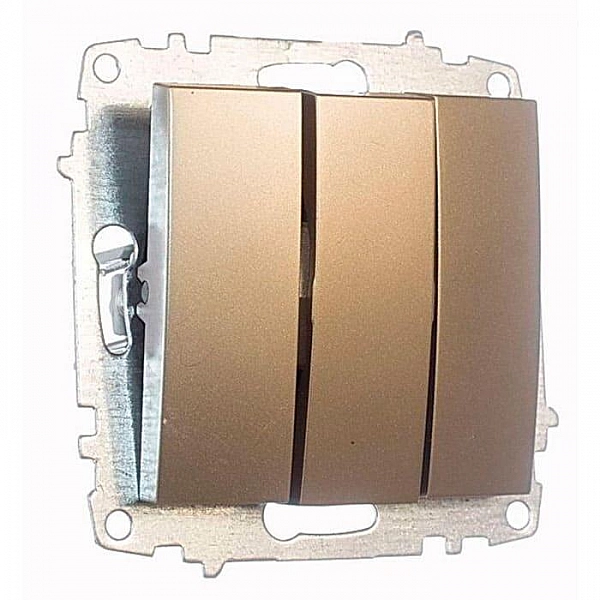 Выключатель EL-BI Zena 609-011400-254 3 клавиши титаниум