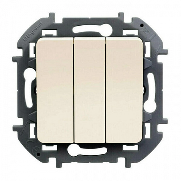 Выключатель Legrand Inspiria 673641 3 клавиши слоновая кость