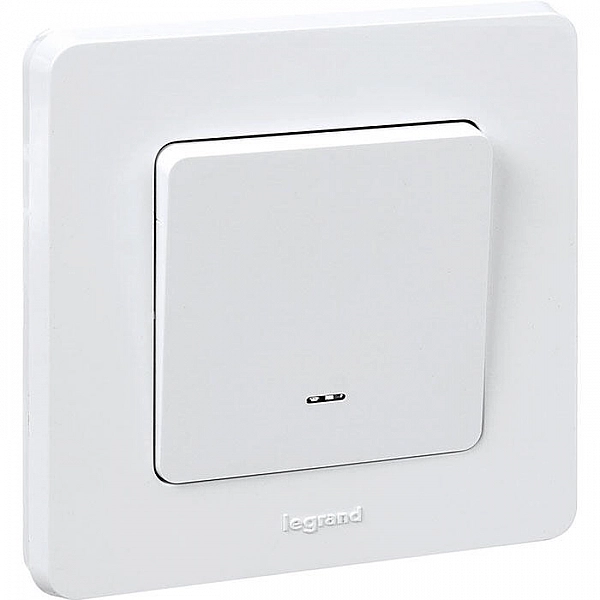 Выключатель проходной Legrand Inspiria 673660 1 клавиша с подсветкой белый