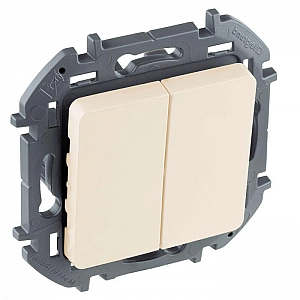 Выключатель Legrand Inspiria 673621 2 клавиши слоновая кость