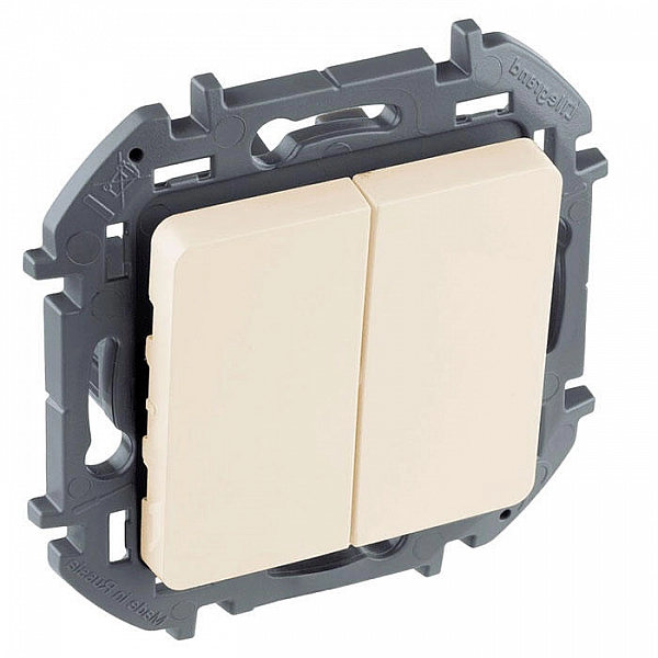 Выключатель Legrand Inspiria 673621 2 клавиши слоновая кость