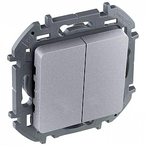 Выключатель Legrand Inspiria 673622 2 клавиши алюминий