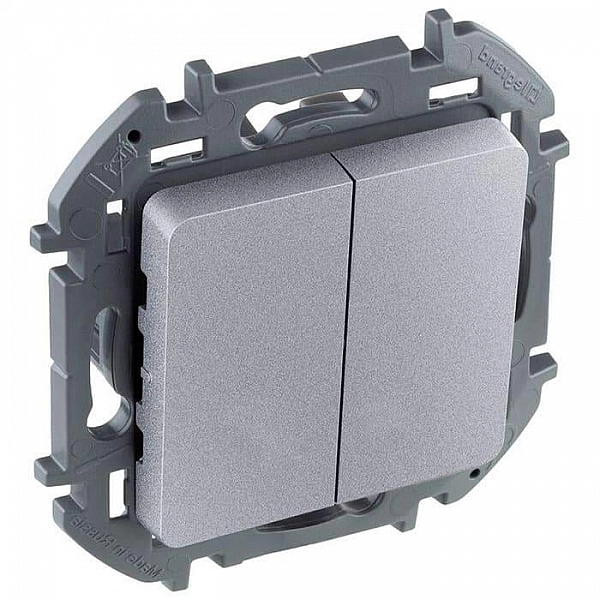 Выключатель Legrand Inspiria 673622 2 клавиши алюминий