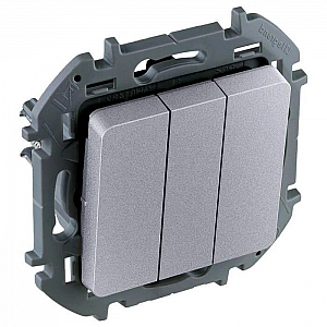 Выключатель Legrand Inspiria 673642 3 клавиши алюминий