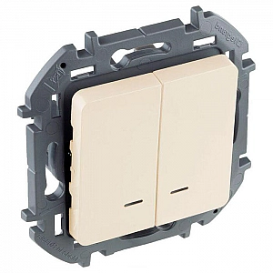 Выключатель Legrand Inspiria 673631 2 клавиши с подсветкой слоновая кость