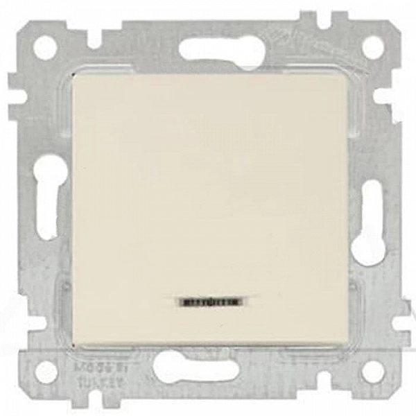 Выключатель Mutlusan Rita 2200 415 0102 1 клавиша с подсветкой слоновая кость
