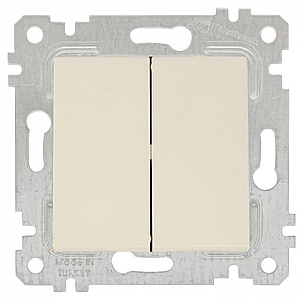 Выключатель Mutlusan Rita 2200 402 0102 2 клавиши слоновая кость