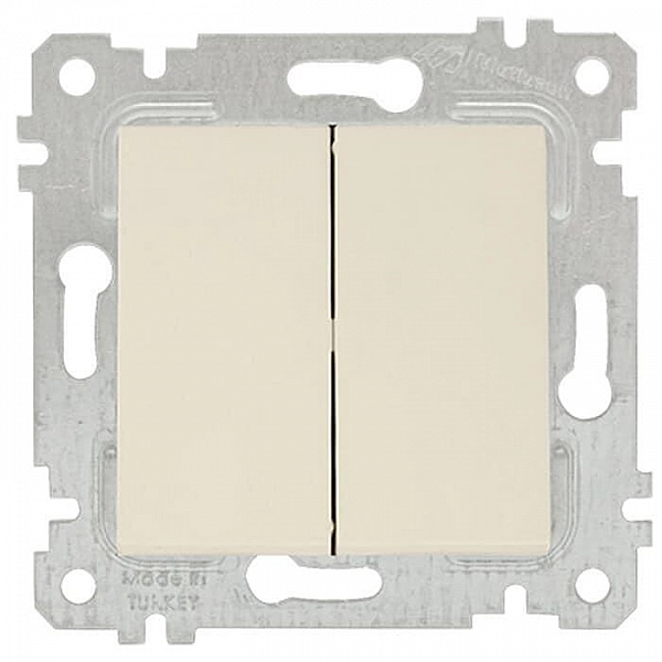 Выключатель Mutlusan Rita 2200 402 0102 2 клавиши слоновая кость