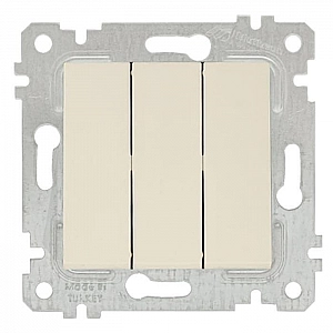 Выключатель Mutlusan Rita 2200 409 0102 3 клавиши слоновая кость
