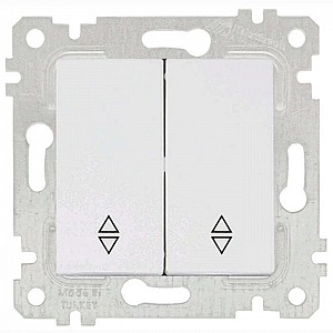Выключатель проходной Mutlusan Rita 2200 404 0101 2 клавиши белый
