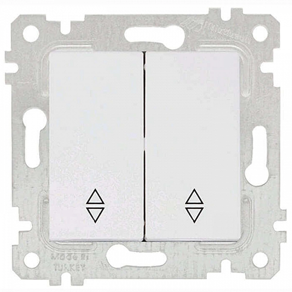 Выключатель проходной Mutlusan Rita 2200 404 0101 2 клавиши белый
