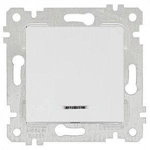 Выключатель Mutlusan Rita 2200 415 0101 1 клавиша с подсветкой белый