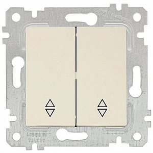 Выключатель проходной Mutlusan Rita 2200 404 0102 2 клавиши слоновая кость