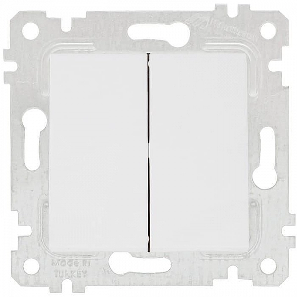 Выключатель Mutlusan Rita 2200 402 0101 2 клавиши белый