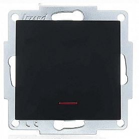 Выключатель Lezard Vesna 742-4288-111 1 клавиша с подсветкой чёрный бархат