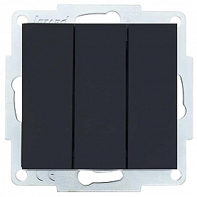 Выключатель Lezard Vesna 742-4288-109 3 клавиши чёрный бархат