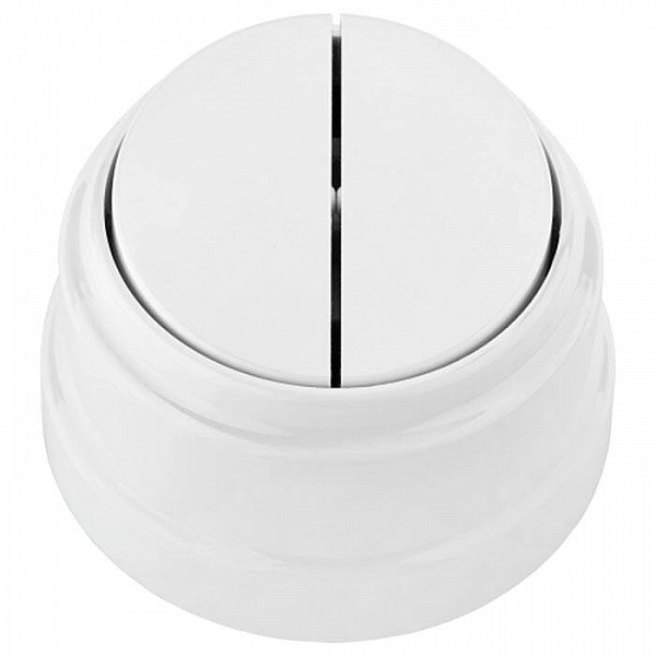 Выключатель Bylectrica Ретро А5 10-2202 2 клавиши белый