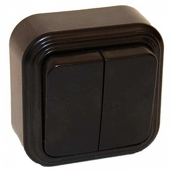 Выключатель Элект VA56-232-Ч 2 клавиши черный