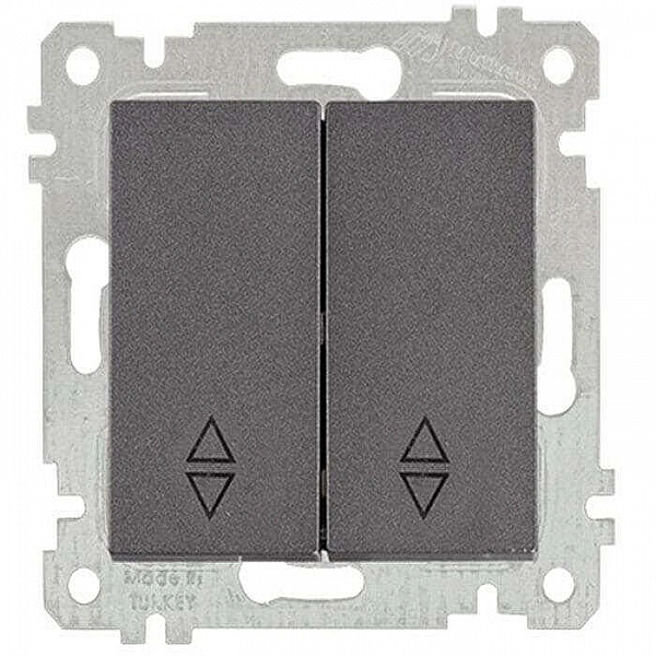 Выключатель проходной Mutlusan Rita 2200 404 0195 2 клавиши дымчатый